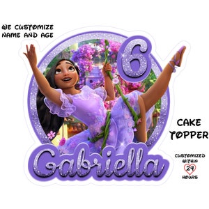 Personalized Encanto Cake Topper, Isabella Encanto Cake Topper, Encanto Birthday Party, Encanto Party Supplies, Encanto Decoration