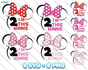 Minnie 2nd Birthday SVG PNG: Girl Tee Clipart (Digital Download)