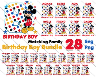 Mickey 8th Birthday Shirt Bundle: Family Matching SVG PNG (Digital Download)