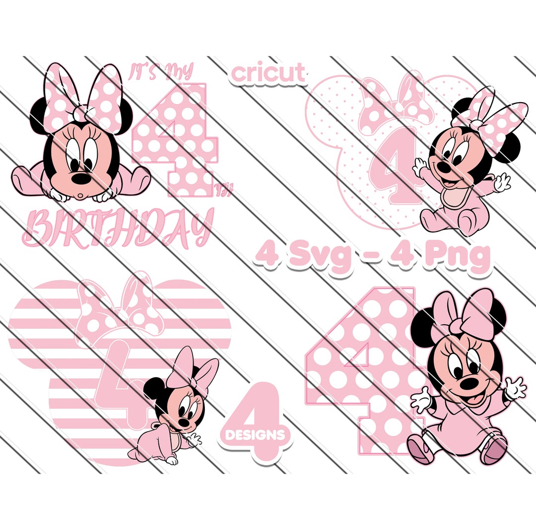 Baby Minnie Mouse Svg, Birthday Svg, Minnie My 1 St Birthday Svg, Pink