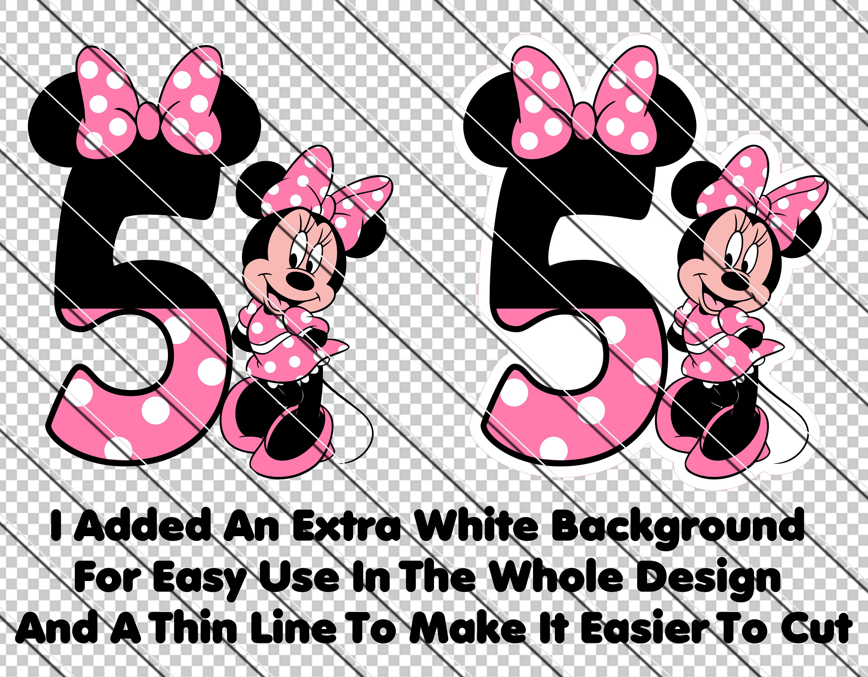 Minnie Mouse Numbers SVG PNG: Pink Birthday Clipart (digital