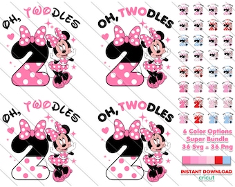 Oh Twodles Svg, Cricut Svg, Clipart, Layered Svg, Printable Svg, Png, Minnie Mouse, Instant Download, Shirt Svg Files