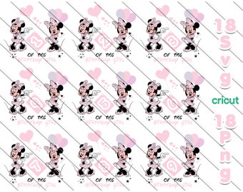 Pink Minnie Mouse Birthday Girl SVG PNG Bundle For Cricut