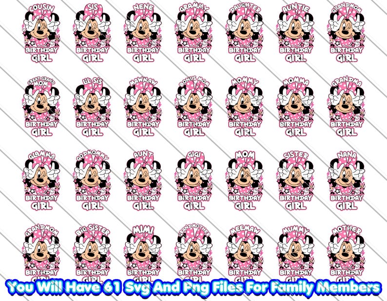 Matching Family, 
Minnie Mouse,
minnie Birthday Girl,
Birthday Girl,
 Bundle,
Disney,
family members, 
shirt svg,
Birthday Girl svg,
Birthday Girl Bundle,
digital download,
 digital product,
 instant download