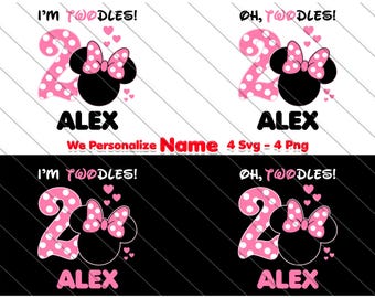 Personalized Twodles Birthday SVG PNG: Custom 2nd Birthday (Digital Files)