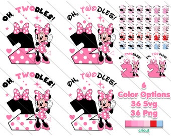 Oh Twodles Minnie Mouse SVG PNG Bundle (Digital Download)