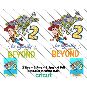 Deux à l'infini et au-delà Svg, Png, Pdf, Toy Story Svg, téléchargement numérique,