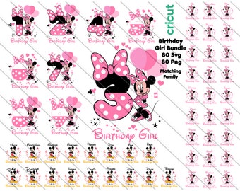 Minnie Birthday Girl Family Svg, Minnie Matching Family, Minnie Mouse Numbers Svg, Png, Minnie Mouse Png, Family Bundle Birthday Girl,