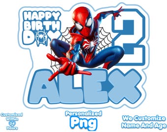 Custom Spiderman Birthday Cake Topper: Superhero Party Decor (Digital Download)