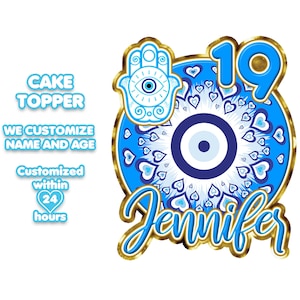 Evil Eye Cake Topper, Custom Evil Eye Cake Topper, Custom Digital File, Printable Evil Eye