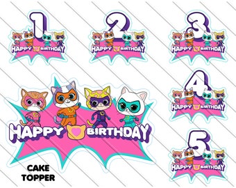 Instant Download Super Kitties Cake Topper, Super Kitties Png, SuperKitty Cake Topper, Digital Download, Png, Printable Super Kitties