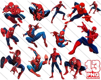 Spiderman PNG Clipart Bundle: Transparent Superhero Images (Digital Download)