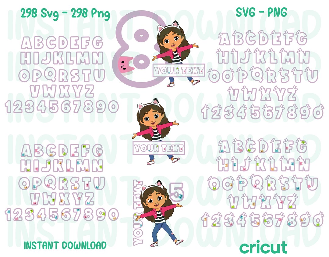 Gabby Dollhouse Svg Bundle Gabby Dollhouse Alphabet Gabby Etsy
