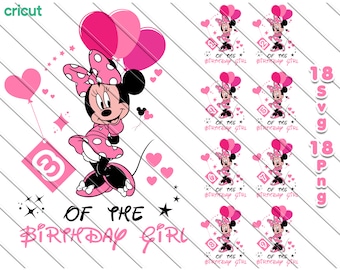 Minnie Mouse Birthday Girl SVG Bundle: Cricut & Sublimation (Digital Download)