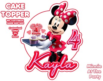 Personalized Minnie Mouse Birthday Cake Topper (Digital Download)