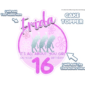 Customized Cake Topper, 16th Birthday, 16th Birthday Gift Personalized 16th Birthday, Personalized Sweet 16