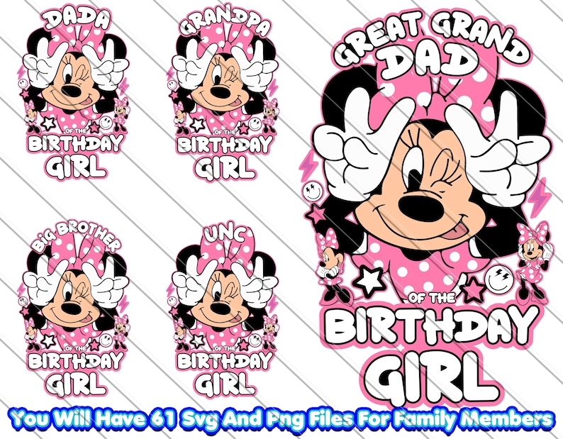 Matching Family, 
Minnie Mouse,
minnie Birthday Girl,
Birthday Girl,
 Bundle,
Disney,
family members, 
shirt svg,
Birthday Girl svg,
Birthday Girl Bundle,
digital download,
 digital product,
 instant download