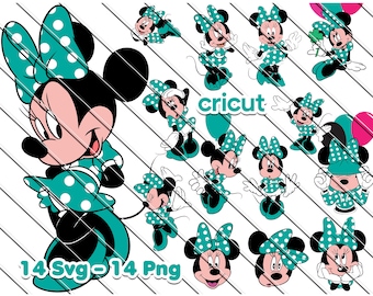Minnie Mouse SVG: Green Dress Clipart for Cricut (Digital Download)