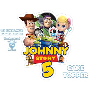 Toy Story Cake Topper, Personalizowany Topper na Tort, Wydrukuj w Domu,