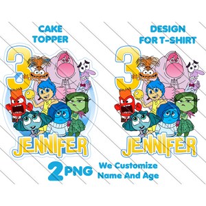 Custom inside out 2 Cake Topper, Personalised Printable inside out  Backdrop Banner, Png, Editable Inside Out 2 PNG, Shirt Design