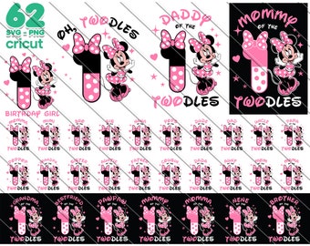 Oh Twodles Minnie 1st Birthday Family SVG Bundle (Digital Download)