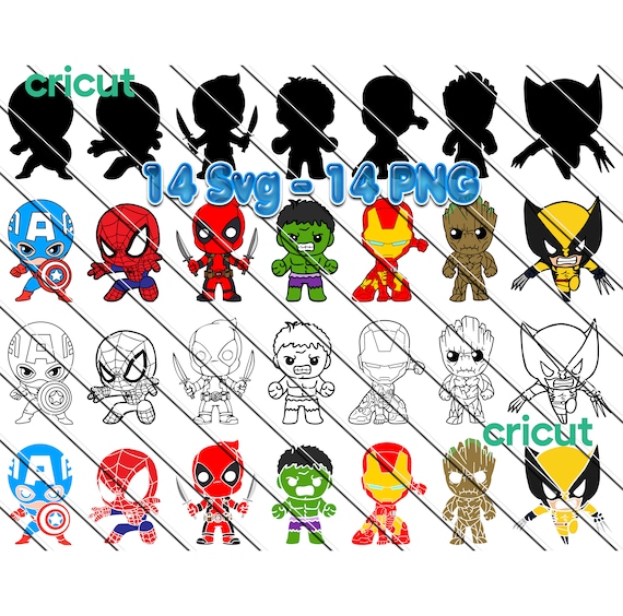 Superhero Svg, Baby Superhero Cricut Vector Bundle, Superhero DIY, Cut File For Cricut,  Silhouette, Marvel Svg, Marvels, Avengers Svg