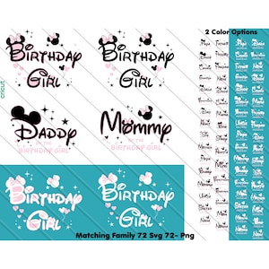 Birthday Girl, Minnie Mouse Svg, Birthday Girl Family Svg, Matching Family, Minnie Mouse Png, Family Bundle Birthday Girl Svg, Png