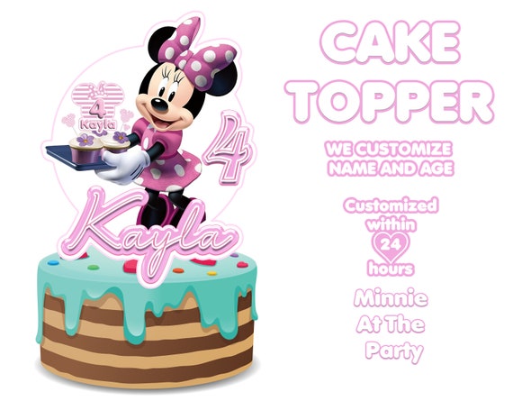 Printable MINNIE MOUSE Pink Birthday Cake Toppers. Party -  Portugal