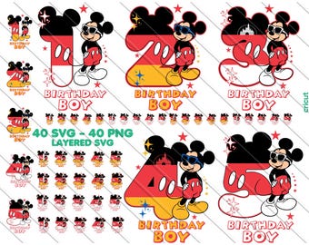 Mickey Mouse Birthday Bundle: SVG, PNG, Party Decor (Digital Download)