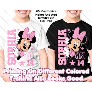 Minnie Mouse Cumpleaños Niña Svg Personalizado, Feliz Cumpleaños Svg, Svg Para Cricut, Minnie Mouse Png, Cumpleaños Svg, Png, Diseño Digital Personalizado