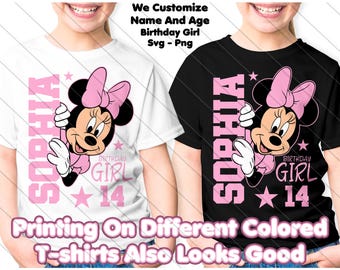 Personalized Minnie Birthday Girl SVG, PNG - Cricut Digital Design
