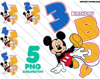 Micky Maus Geburtstagskind PNG | Party Clipart Bundle | Digitaler Download