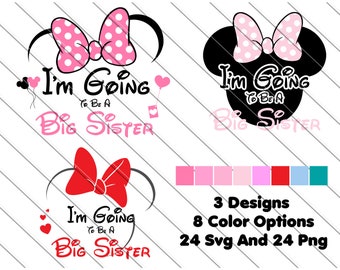Minnie Mouse Big Sister SVG: Birthday Design (Digital Download)