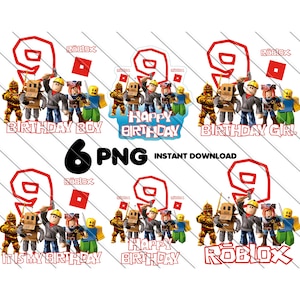 Roblox Png, Roblox 9th Birthday Boy - Girl PNG, Roblox Cake Topper, Roblox 9th Birthday, Roblox Happy Birthday, 9th Birthday Cake Topper