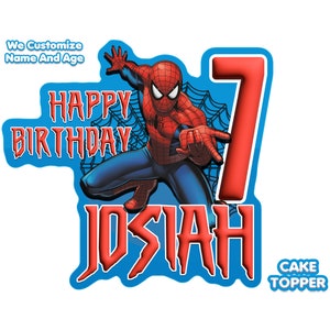 Personalized Spiderman Birthday Cake Topper (Digital Download)