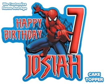 Personalized Spiderman Birthday Cake Topper (Digital Download)