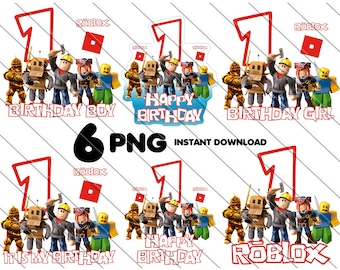 Roblox 1st Birthday PNG: Cake Topper, Party Decor (Digital Download)