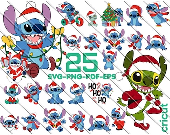 Christmas Stitch SVG Bundle: Holiday Lights Clipart (Digital Download)