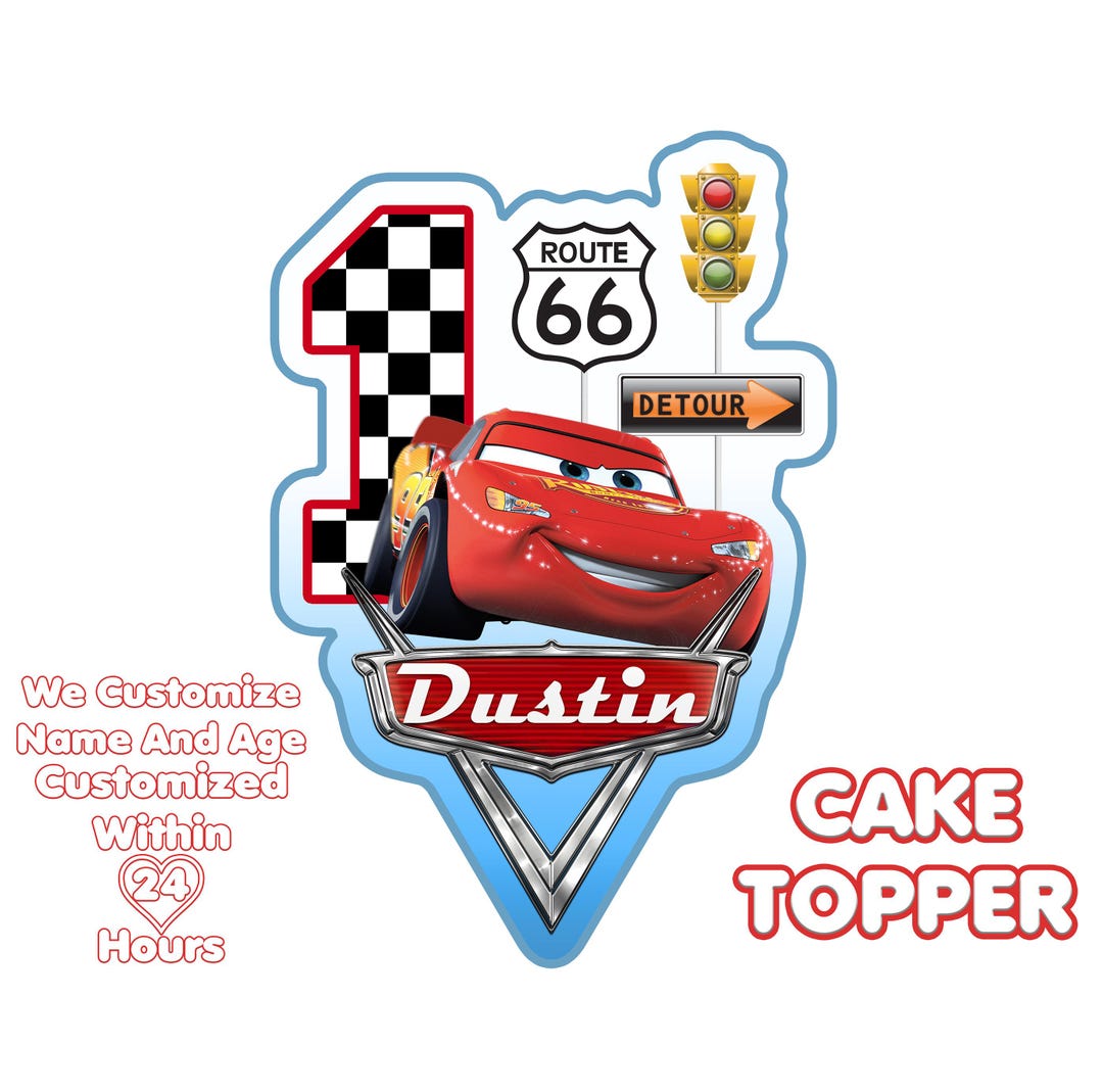 Printable Cars Cake Topper, Cars Birthday Party Cake Topper, Custom ...