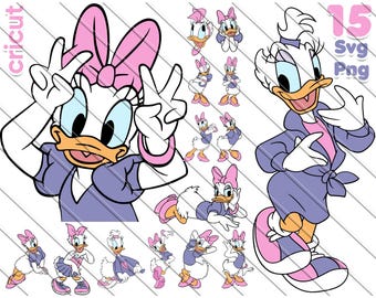 デイジーダックの写真SVG | リボン付きキュートな漫画風アヒル