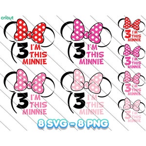 Ich bin das Minnie svg, Png, Minnie svg, Geburtstag svg, Minnie mein 3. Geburtstag svg, 3. Geburtstagsparty, Minnie Clip Art, Bilddateien