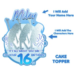 Customized Cake Topper, 16th Birthday, 16th Birthday Gift Personalized 16th Birthday, Personalized Sweet 16