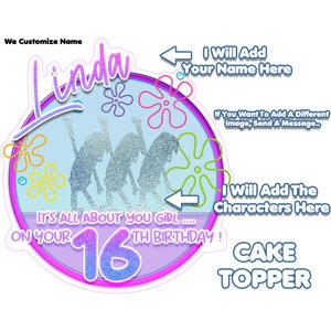 All About You Girl Cake Topper, Customized Cake Topper, 16th Birthday, 16th Birthday Gift Personalized 16th Birthday, Personalized Sweet 16