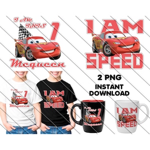 Lightning McQueen Birthday PNG: Cars Design (Digital Download)