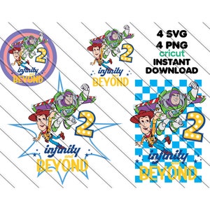 Two Infinity & Beyond Toy Story SVG PNG: 2nd Birthday (Digital Download)