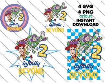 Zwei Unendlichkeit & Jenseits von Toy Story SVG PNG: 2.Geburtstag (Digitaler Download)