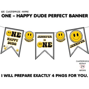 Custom One Happy Dude Banner: First Birthday Decor (Digital Download)