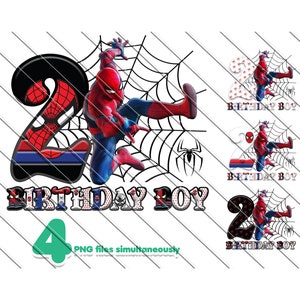 Spiderman 2nd Birthday PNG: Party Decorations (Instant Download)