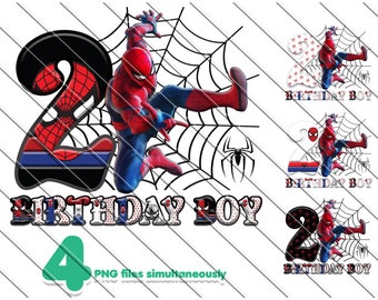 Spiderman 2nd Birthday Boy PNG, Happy birthday Spiderman, Spiderman Png, 2nd Birthday Party, Instan Download