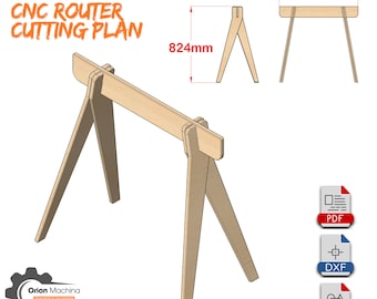 Jointed Sawhorse CNC Router Plans: 18mm Plywood Cutting Templates